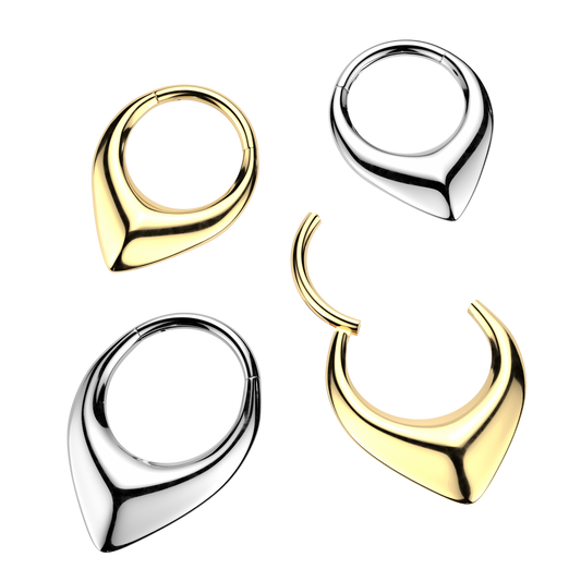 Premium Solid Chevron Hinged Segment Ring 16g