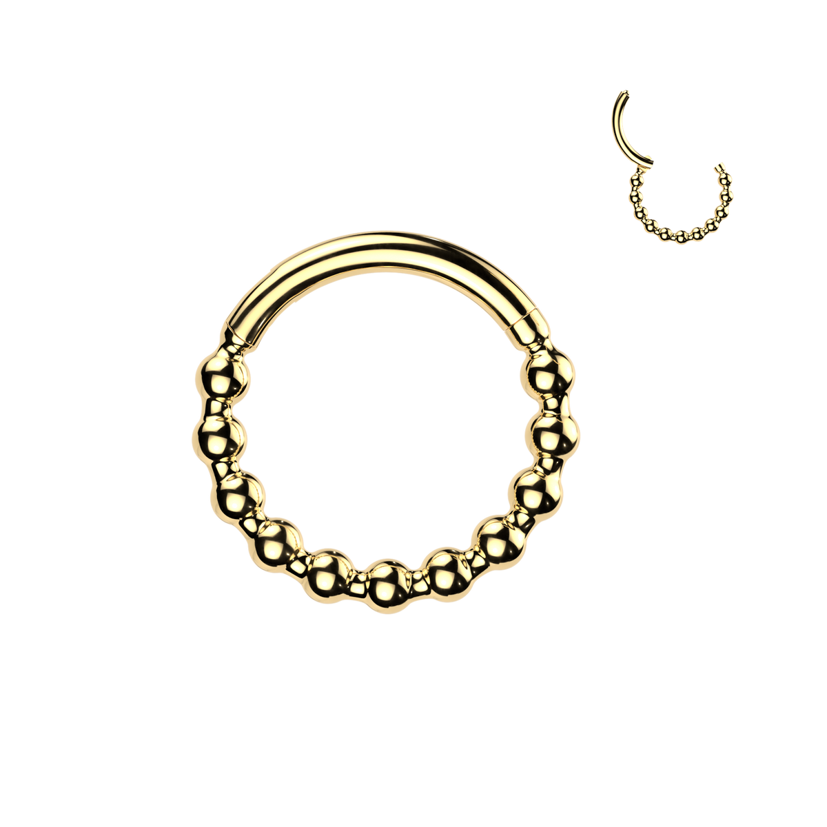 Premium Continuous Beaded Hinged Segment Ring 20g - 16g