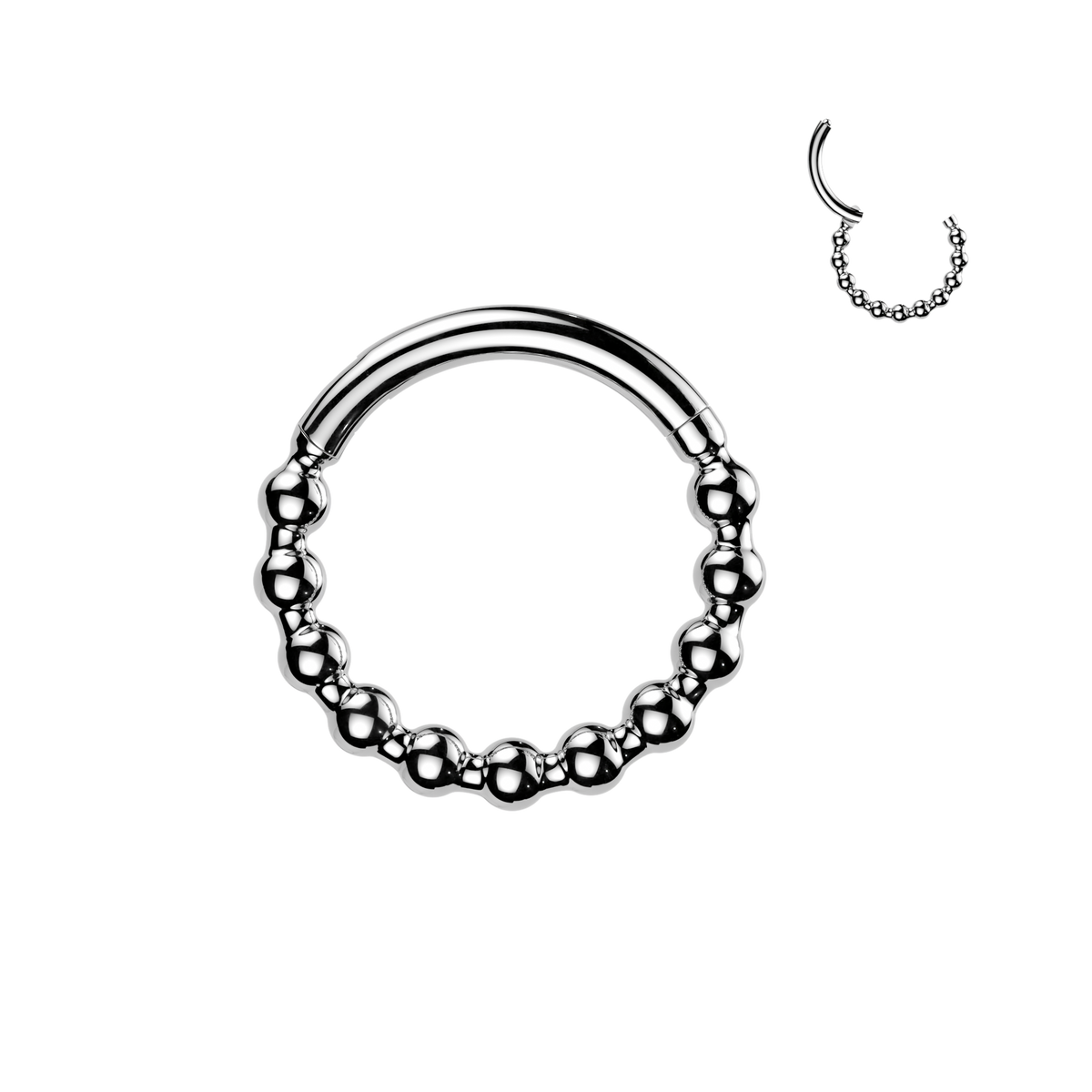 Premium Continuous Beaded Hinged Segment Ring 20g - 16g