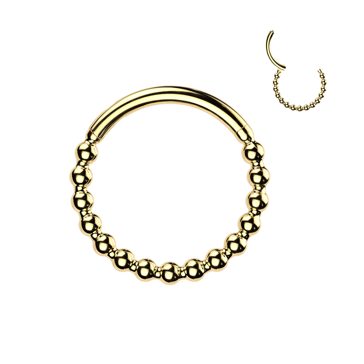 Premium Continuous Beaded Hinged Segment Ring 20g - 16g