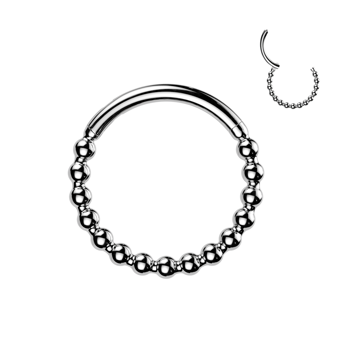 Premium Continuous Beaded Hinged Segment Ring 20g - 16g