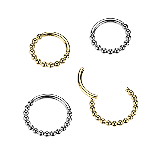 Premium Continuous Beaded Hinged Segment Ring 20g - 16g