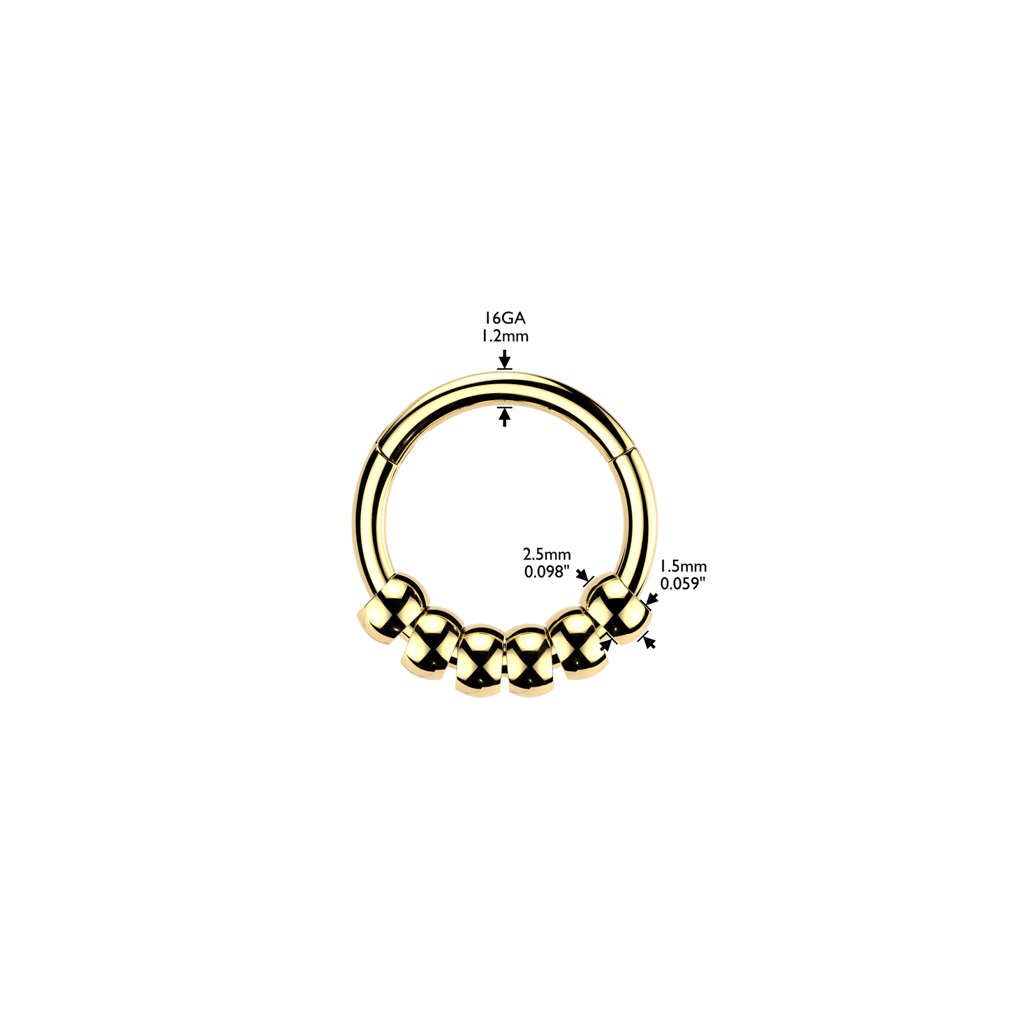 Premium Beaded Segment Ring 16g