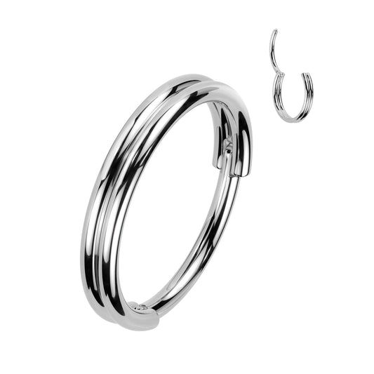PREMIUM Double Stacked Hinged Segment Ring 20g