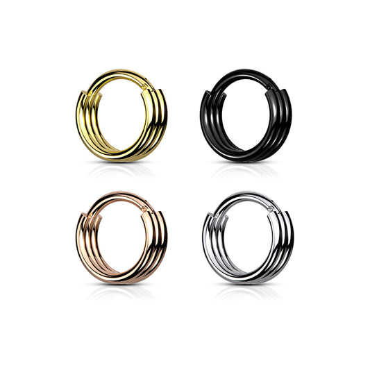 Premium Stacked Hinged Segment Ring 16g