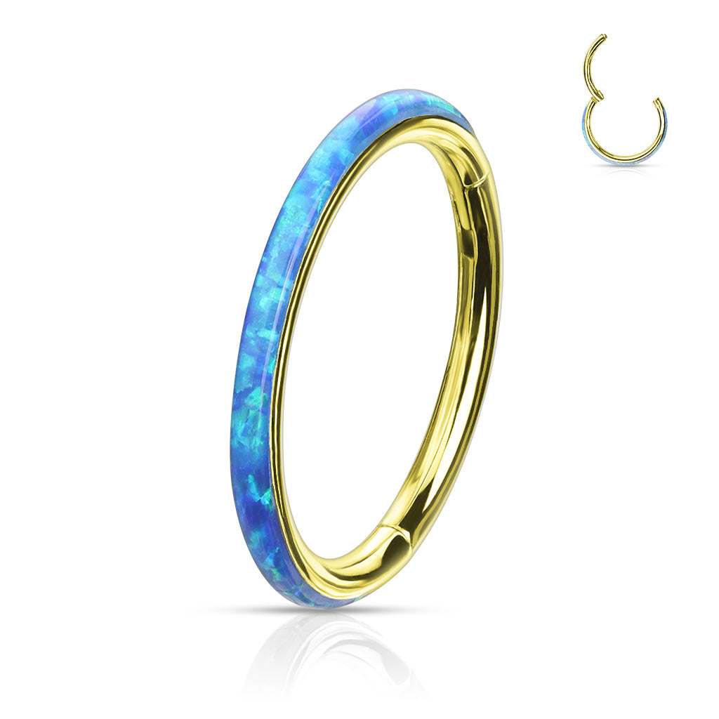 Premium Opal Edge Hinged Segment Ring 14g