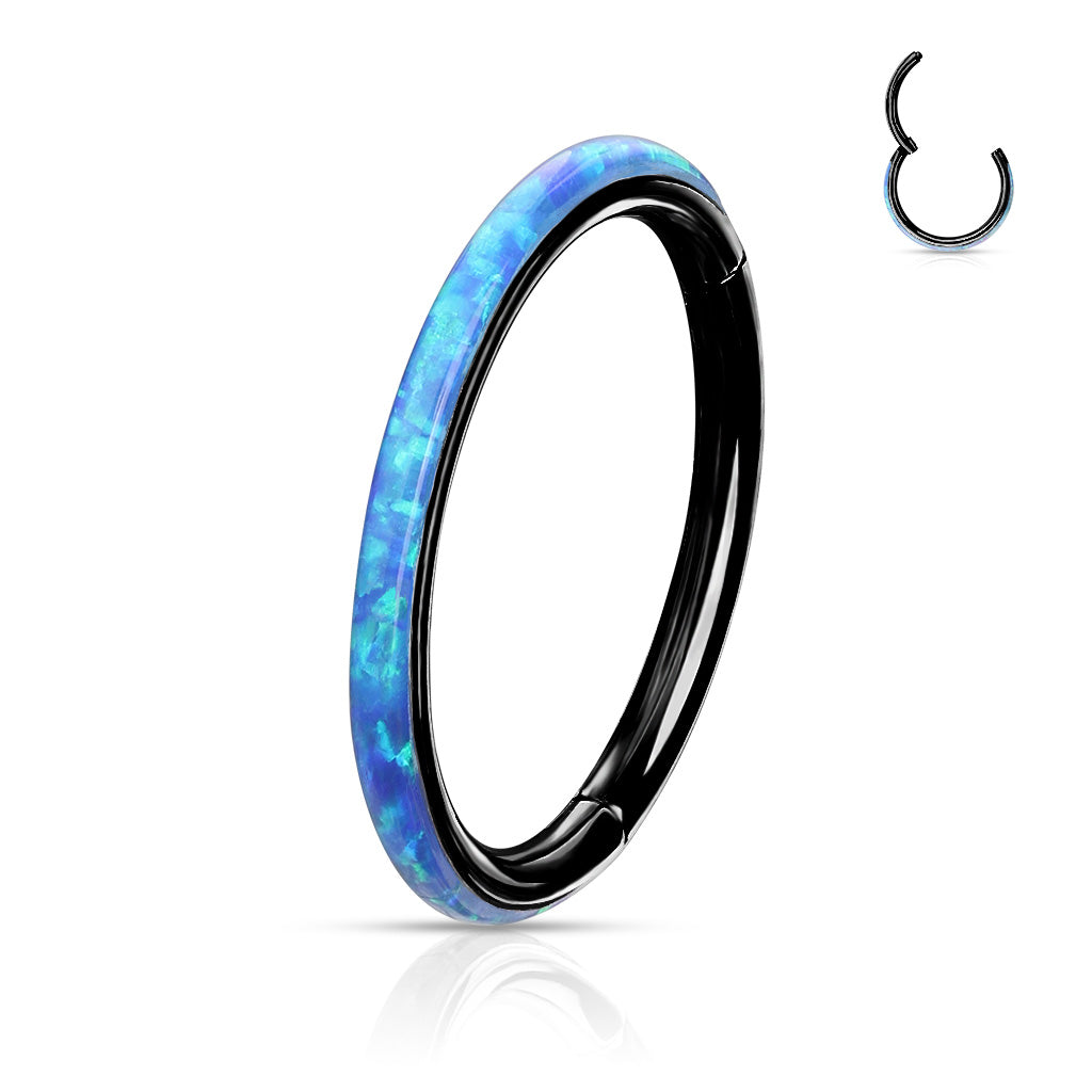 Premium Fire Opal Series Hinged Segment Ring 16g