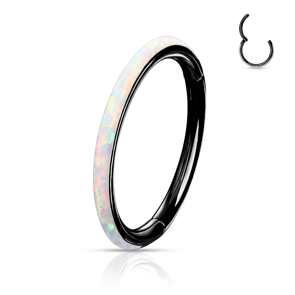 Premium Opal Edge Hinged Segment Ring 14g