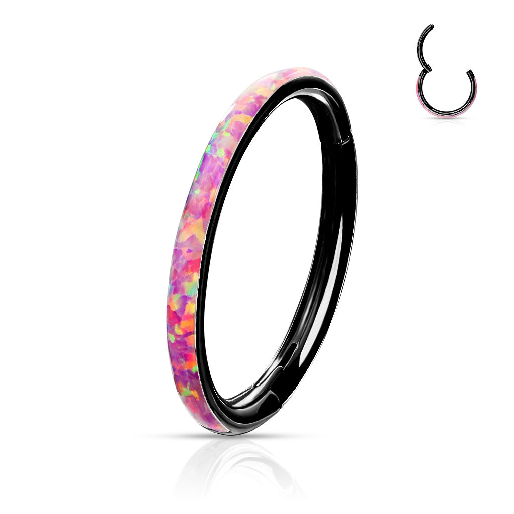 Premium Fire Opal Series Hinged Segment Ring 16g