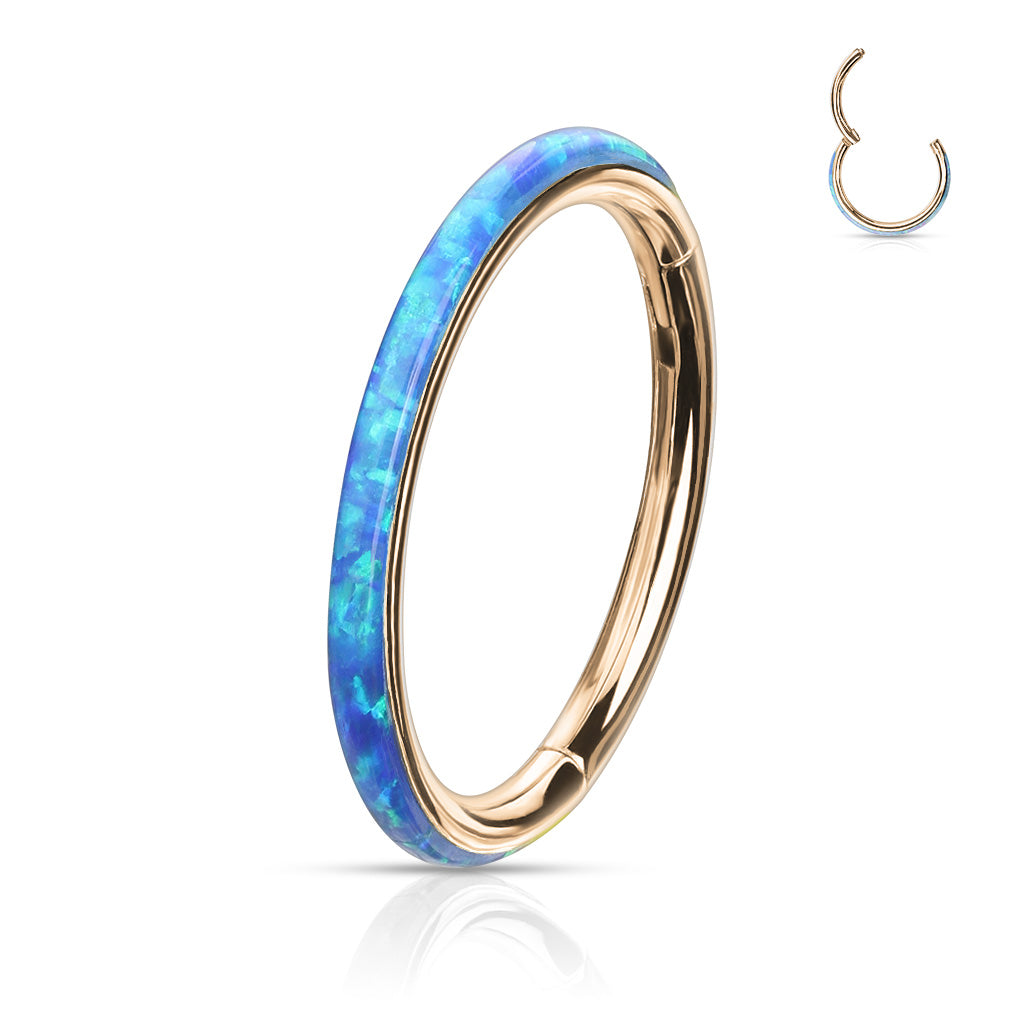 Premium Opal Edge Hinged Segment Ring 14g