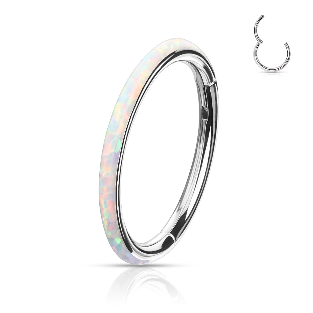 Premium Fire Opal Series Hinged Segment Ring 16g