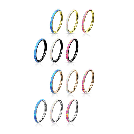 Premium Fire Opal Series Hinged Segment Ring 16g