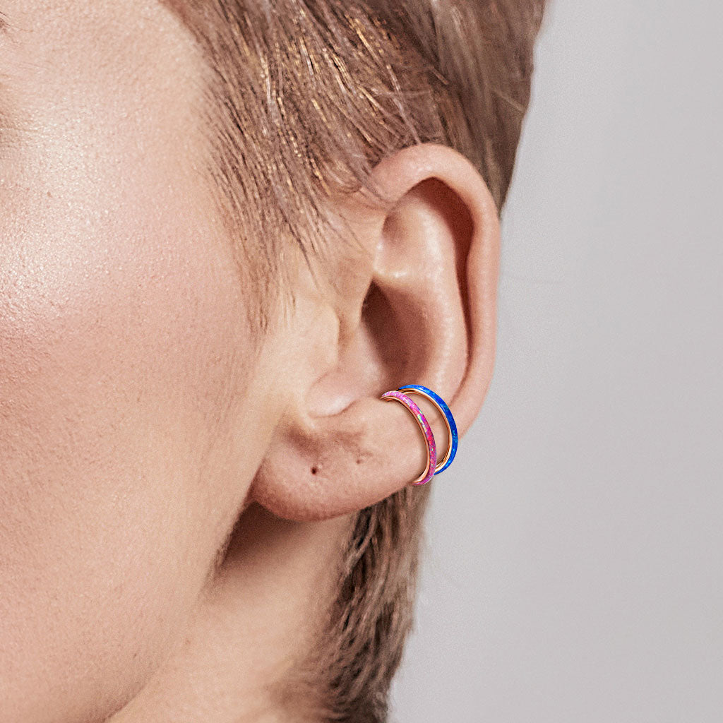 Premium Fire Opal Series Hinged Segment Ring 16g