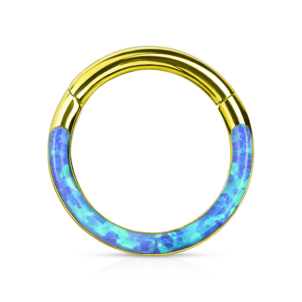 Premium Aura Opal Series Hinged Segment Ring 16g