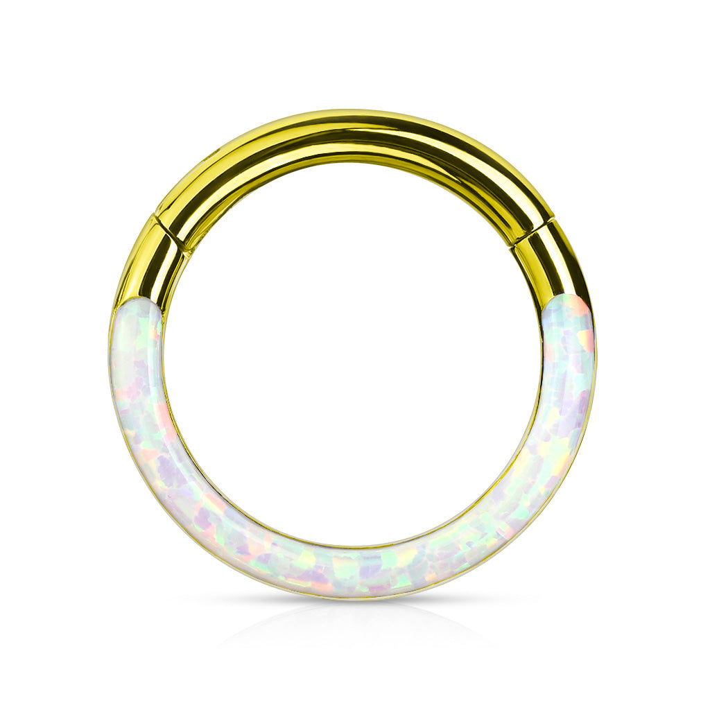 Premium Aura Opal Series Hinged Segment Ring 16g