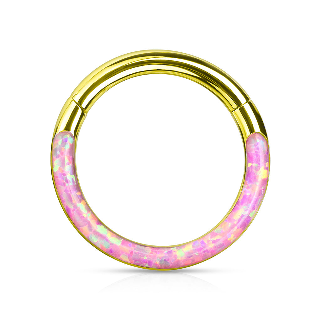 Premium Aura Opal Series Hinged Segment Ring 16g