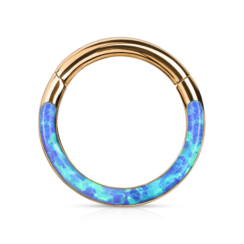 Premium Aura Opal Series Hinged Segment Ring 16g
