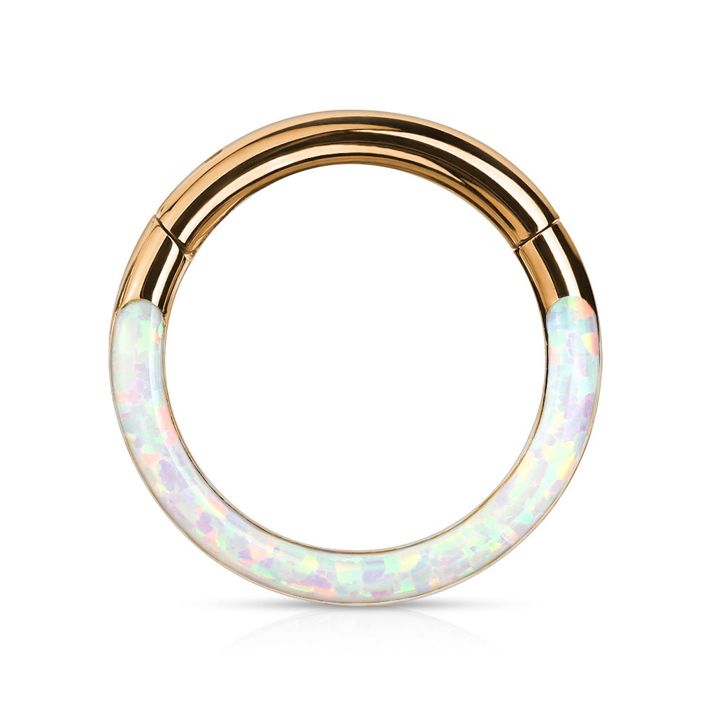 Premium Aura Opal Series Hinged Segment Ring 16g