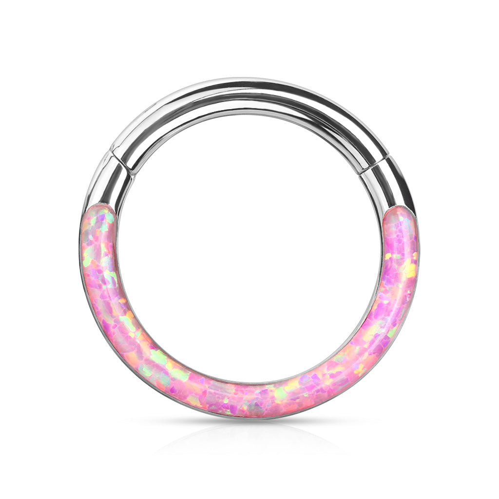 Premium Aura Opal Series Hinged Segment Ring 16g