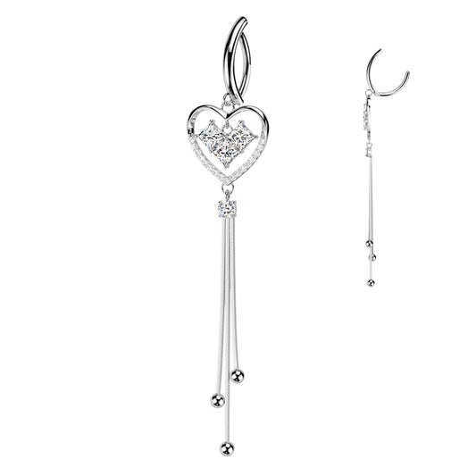 PREMIUM Floating Heart Dangle Clicker 14g
