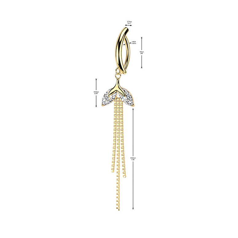 Mermaid Cascade Dangle Navel Clicker 14g