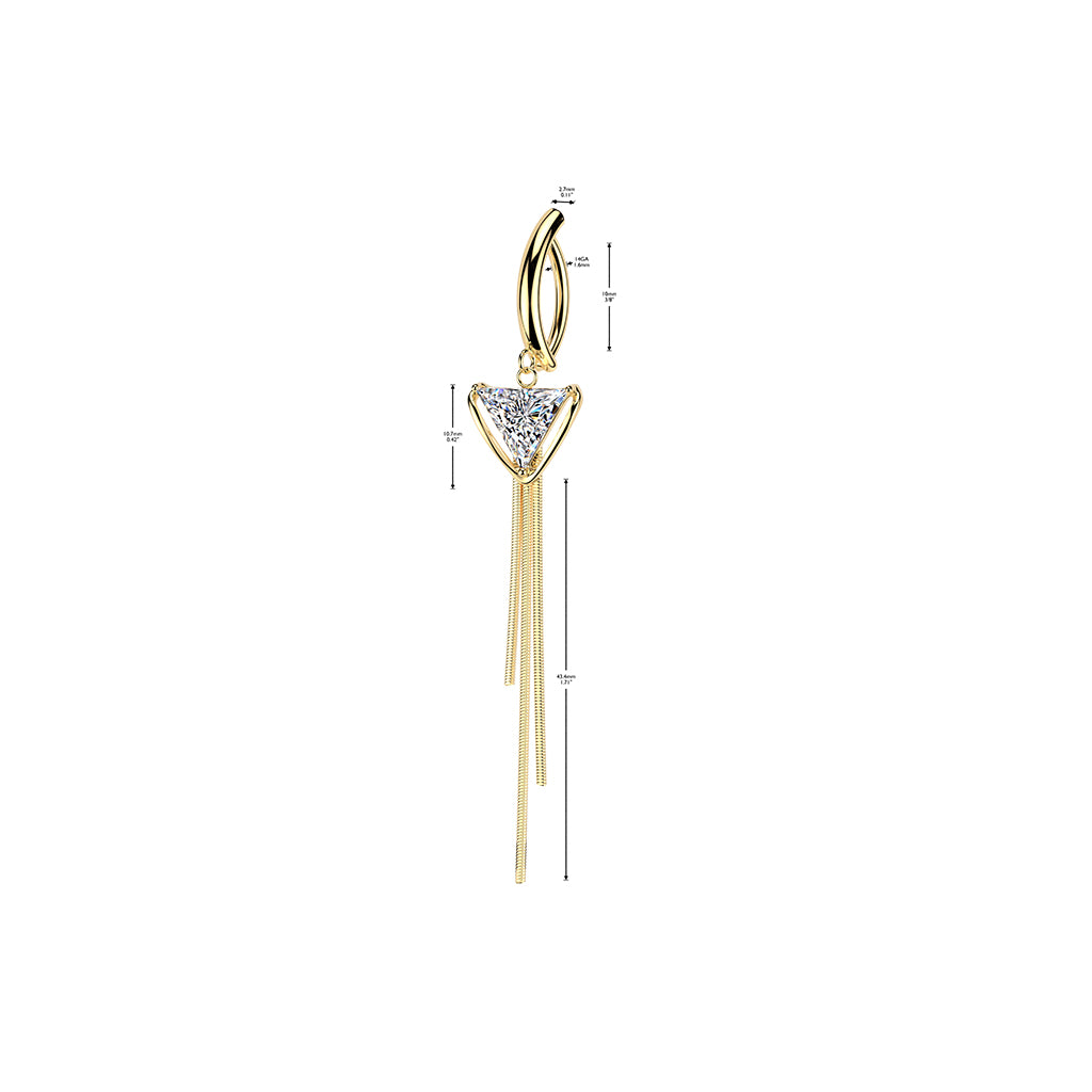 Triad Cascade Dangle Navel Clicker 14g