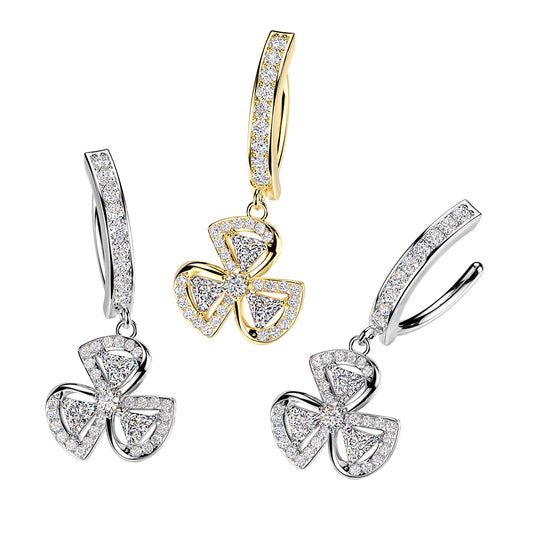 Tri‑Petal Spark Dangle Clicker 14g