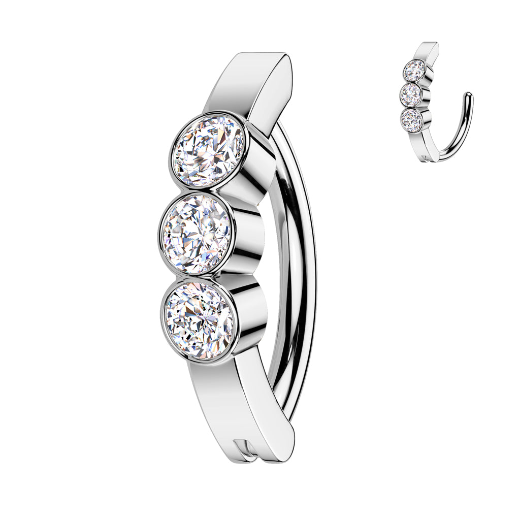 Premium Bezel-Set Crystal Clicker 14g