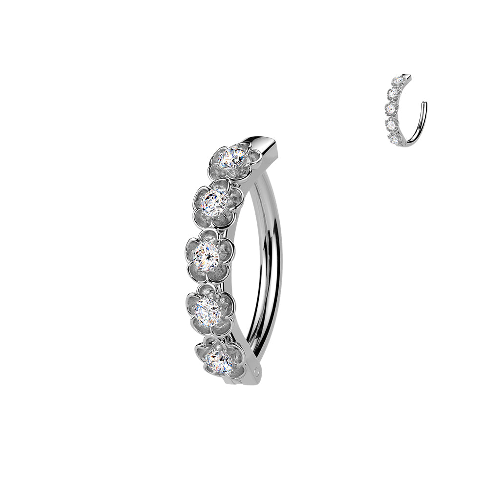 Flora Path Crystal Navel Clicker 14g