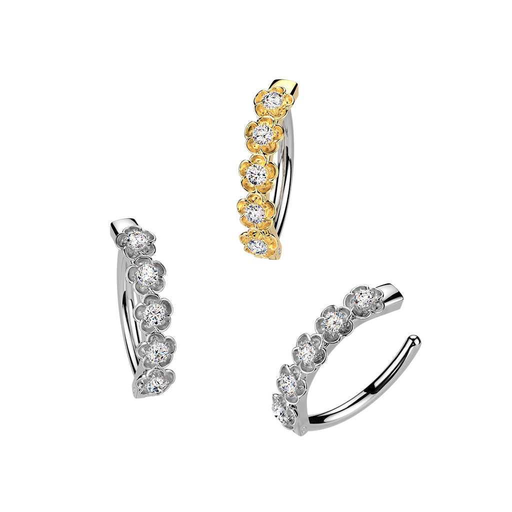 Flora Path Crystal Navel Clicker 14g