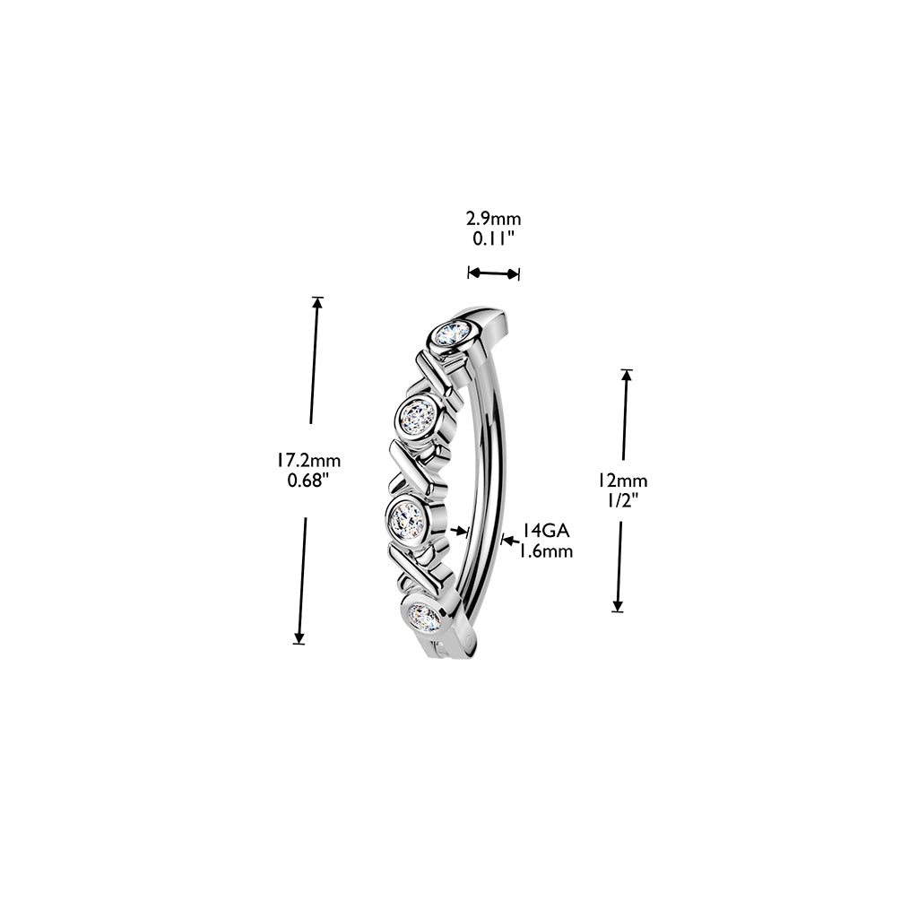 Hugs and Kisses Navel Clicker 14g