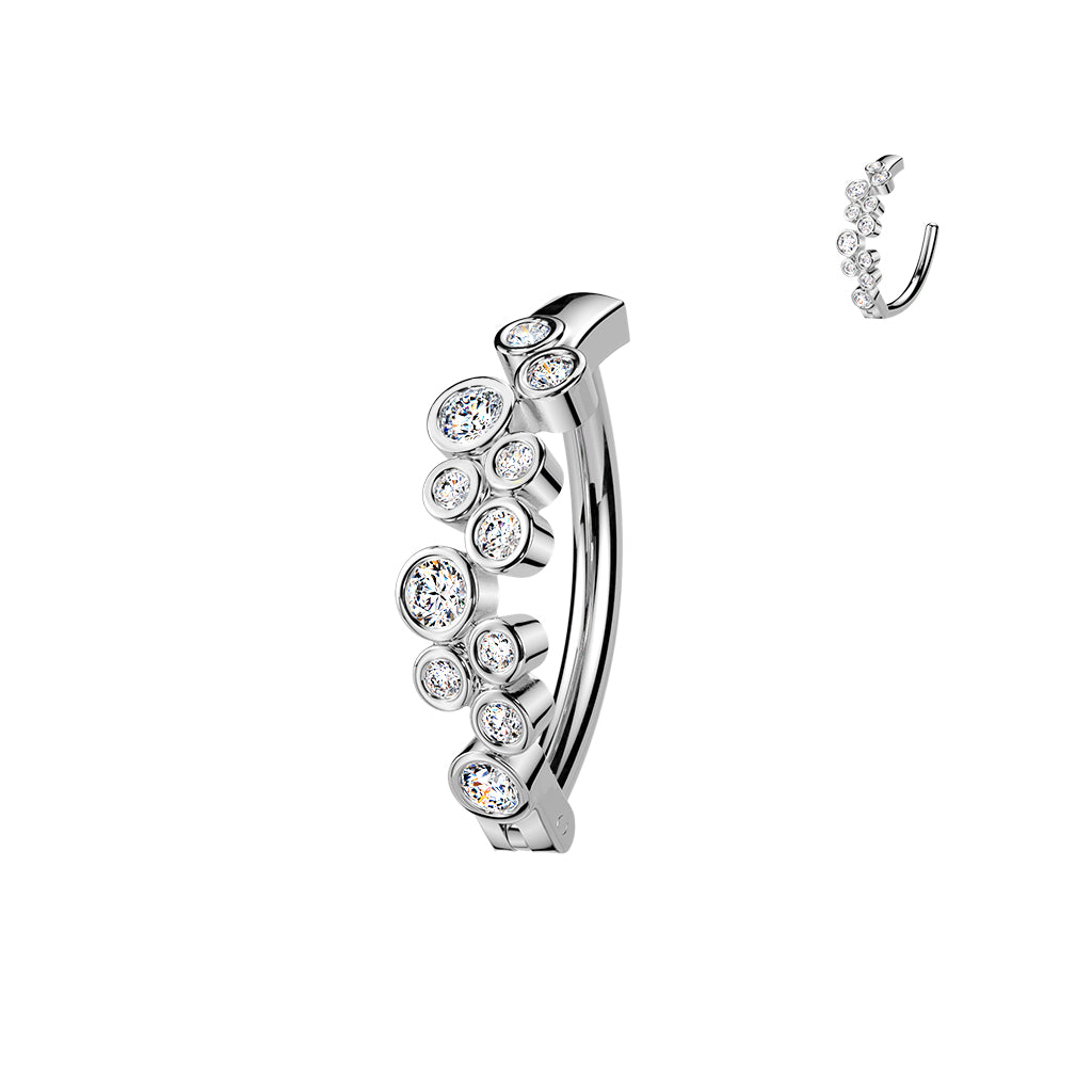 Bubble Cluster Crystal Navel Clicker 14g