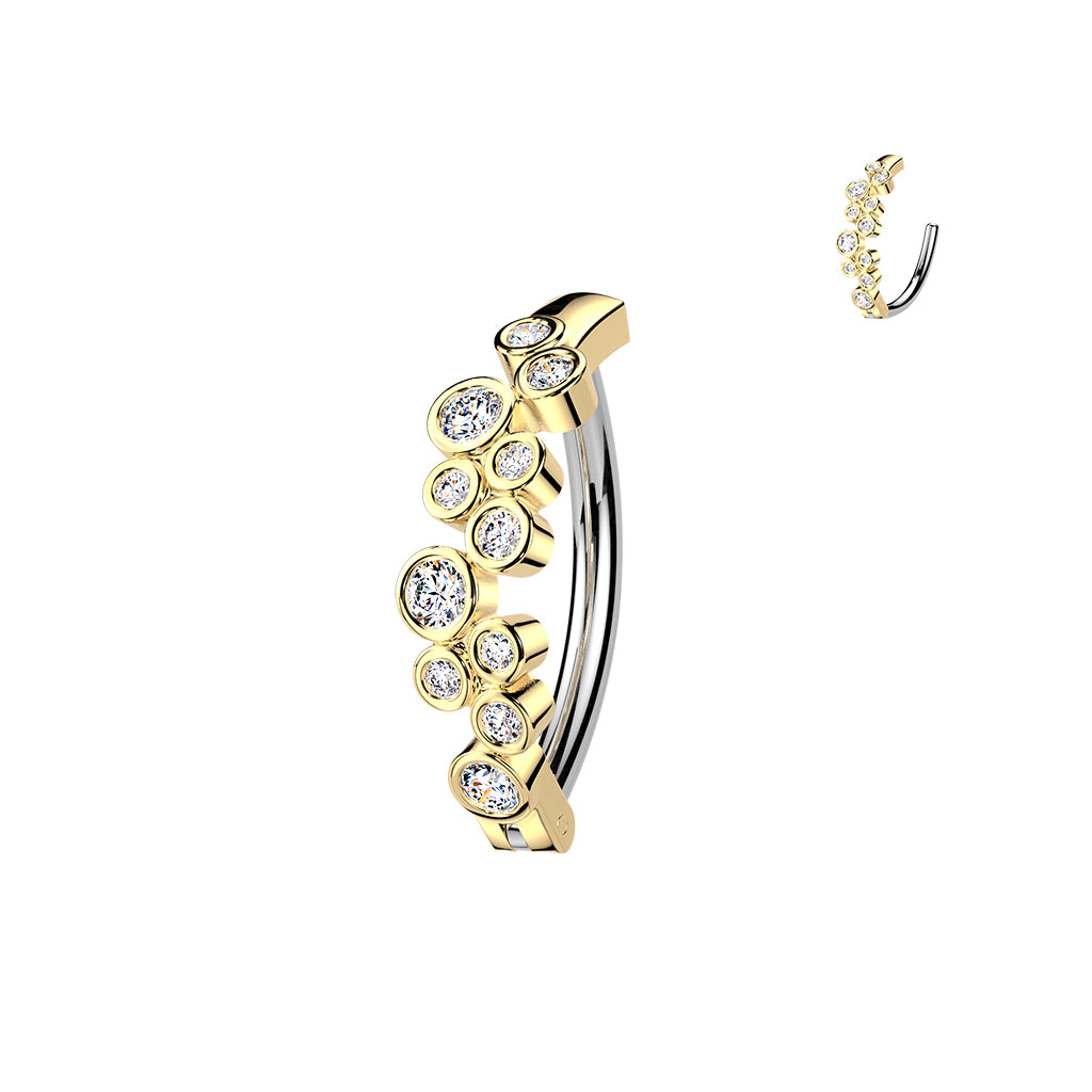 Bubble Cluster Crystal Navel Clicker 14g