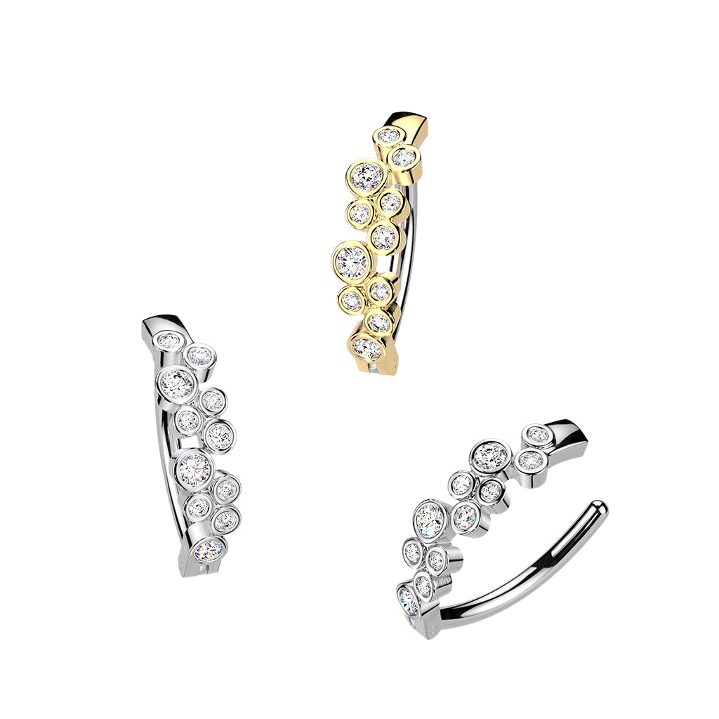 Bubble Cluster Crystal Navel Clicker 14g