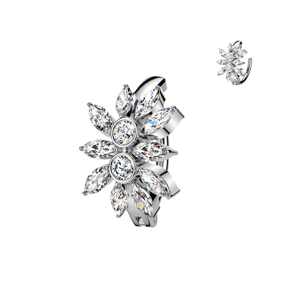Marquise Majesty Crystal Navel Clicker 14g
