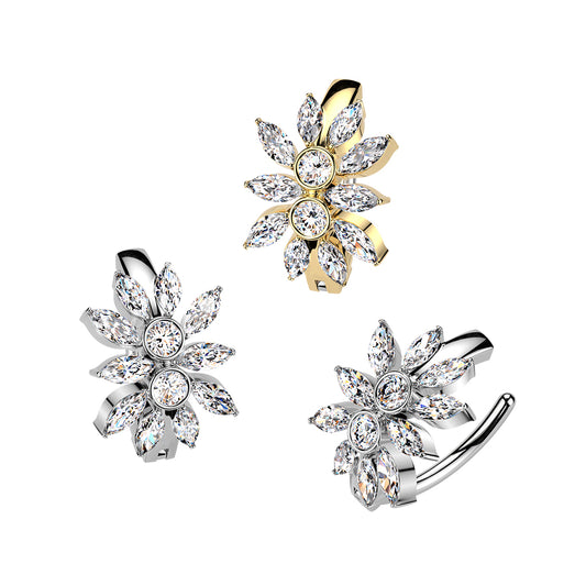 Marquise Majesty Crystal Navel Clicker 14g