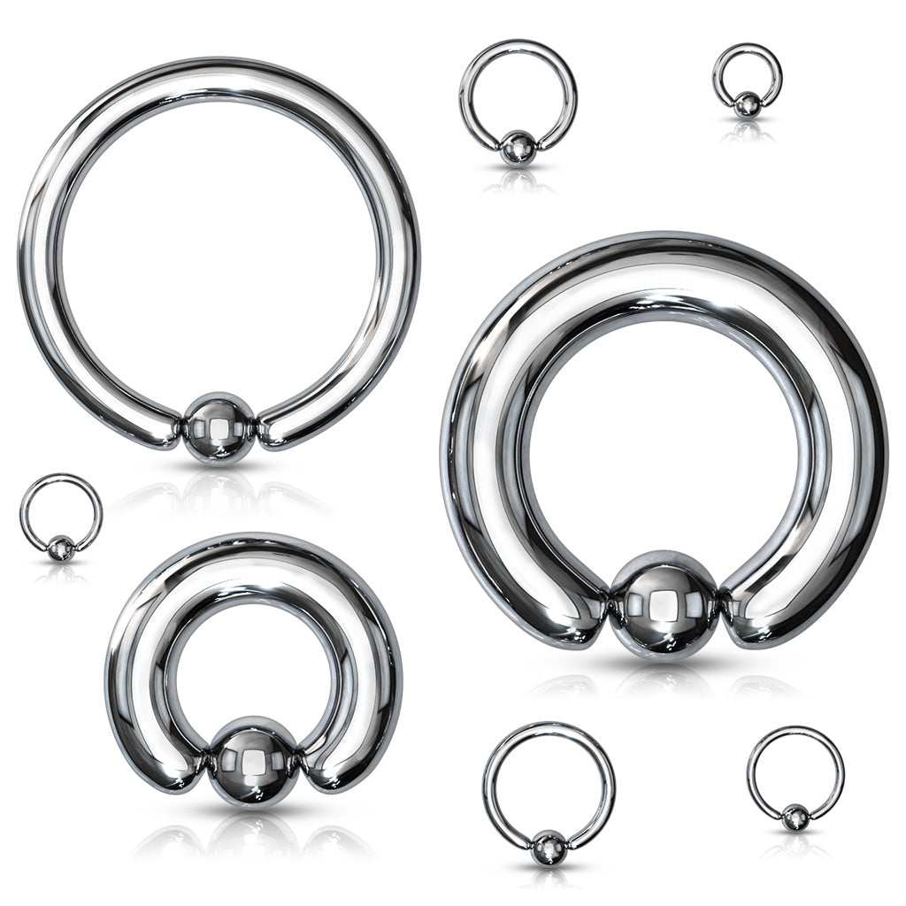 Spring-Loaded Surgical Steel Captive Bead Ring