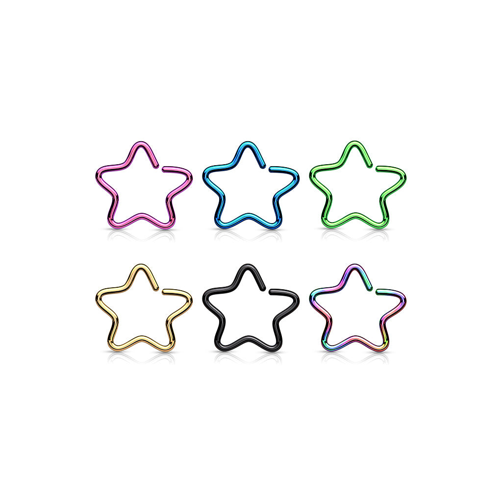 Premium Star Bendable Ring 18g-16g