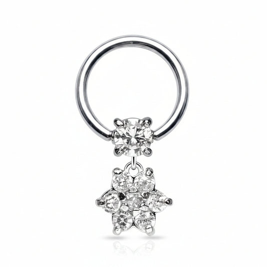Premium Petal Bloom Drop Captive Bead Ring 16g
