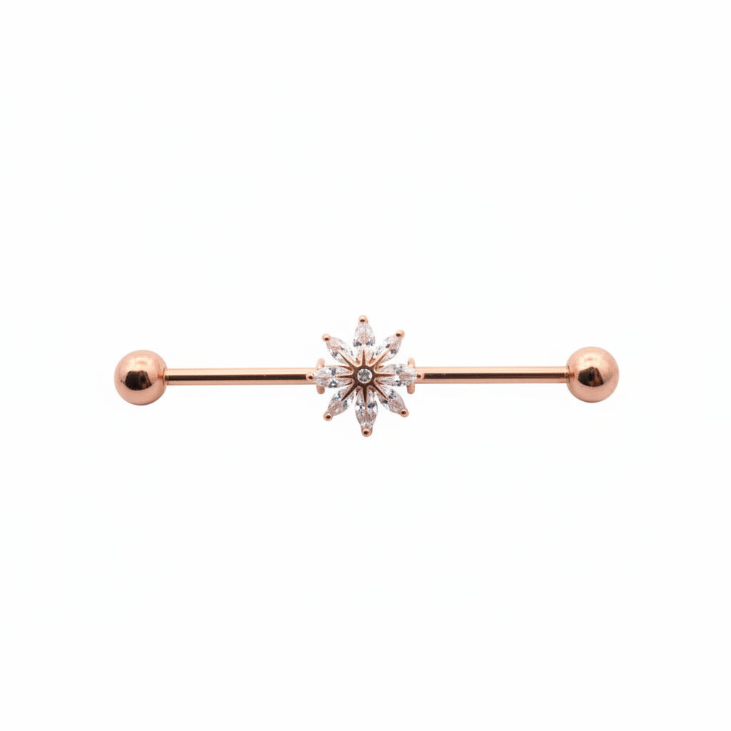 Stellar Crystal Fancy Industrial Barbell 14g