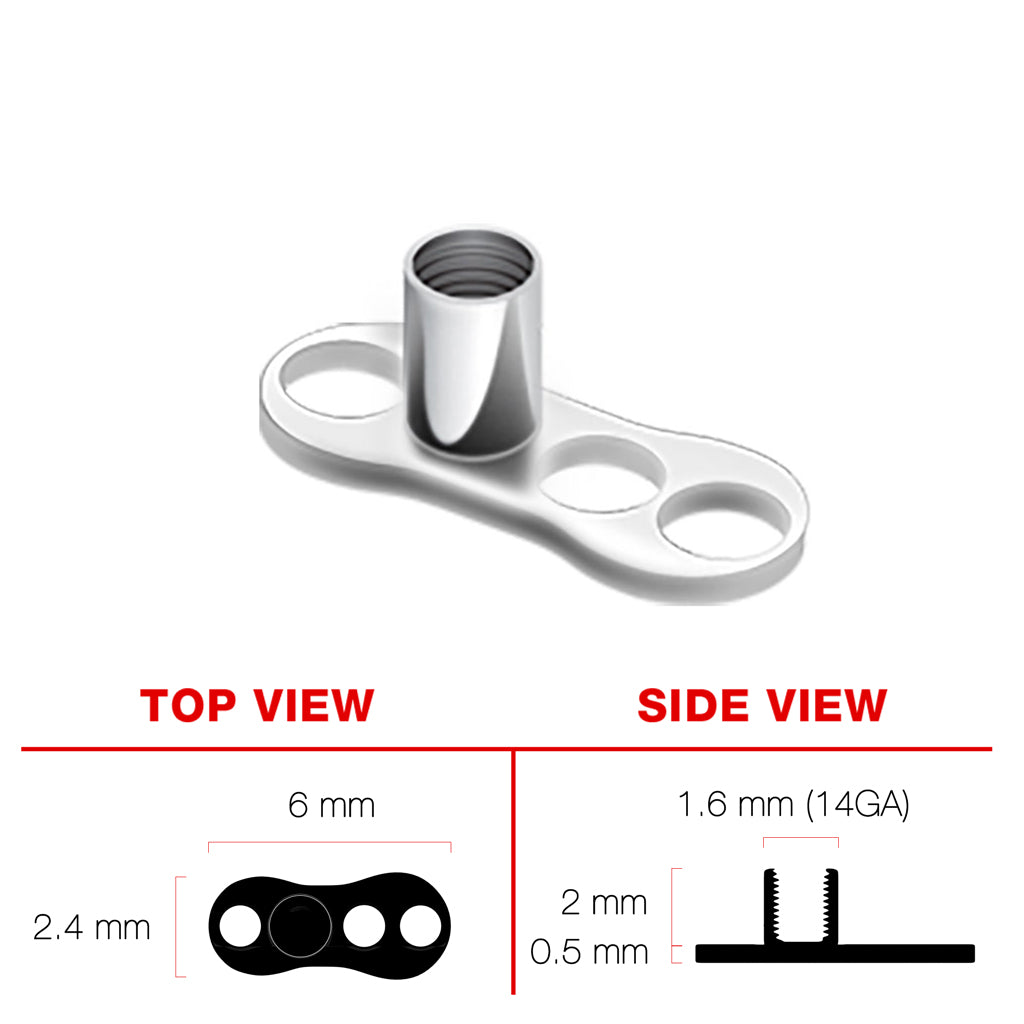 Premium G23 Titanium 3-Hole Dermal Anchor