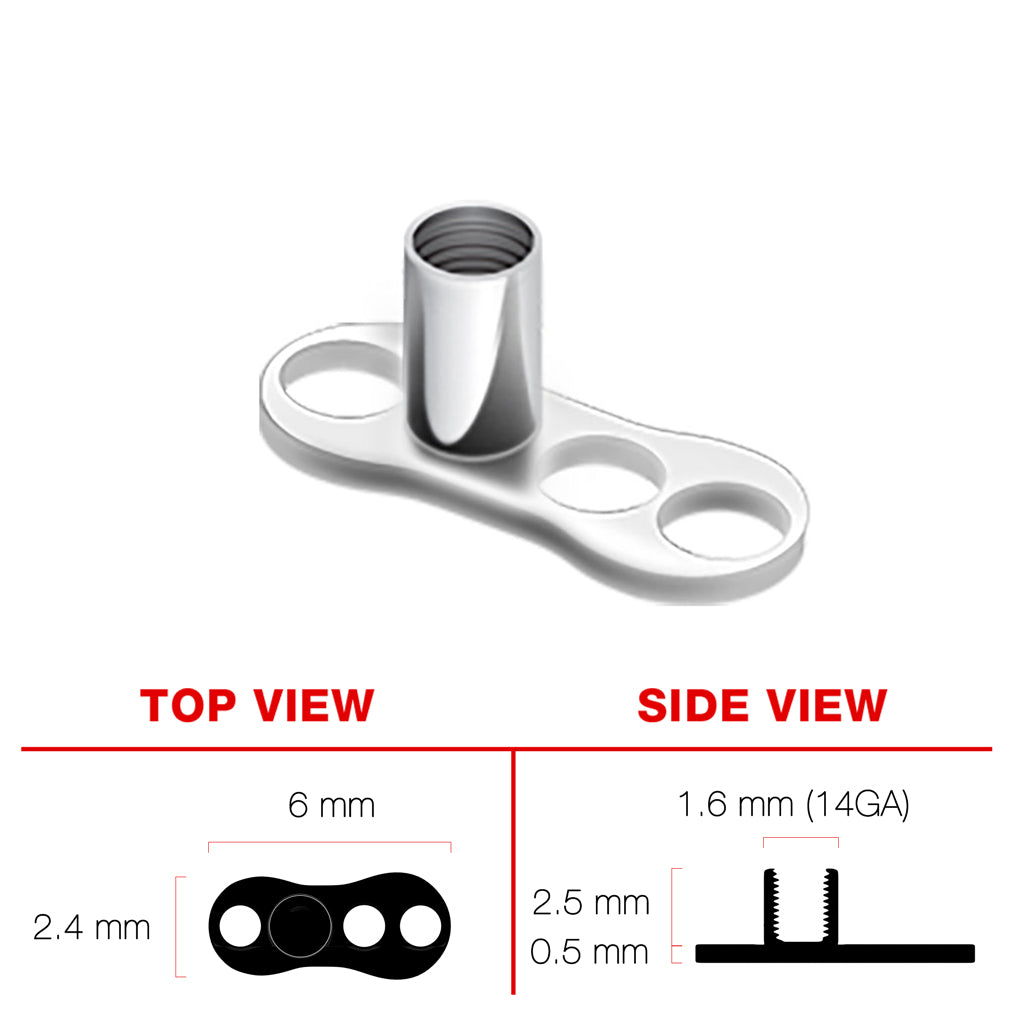 Premium G23 Titanium 3-Hole Dermal Anchor