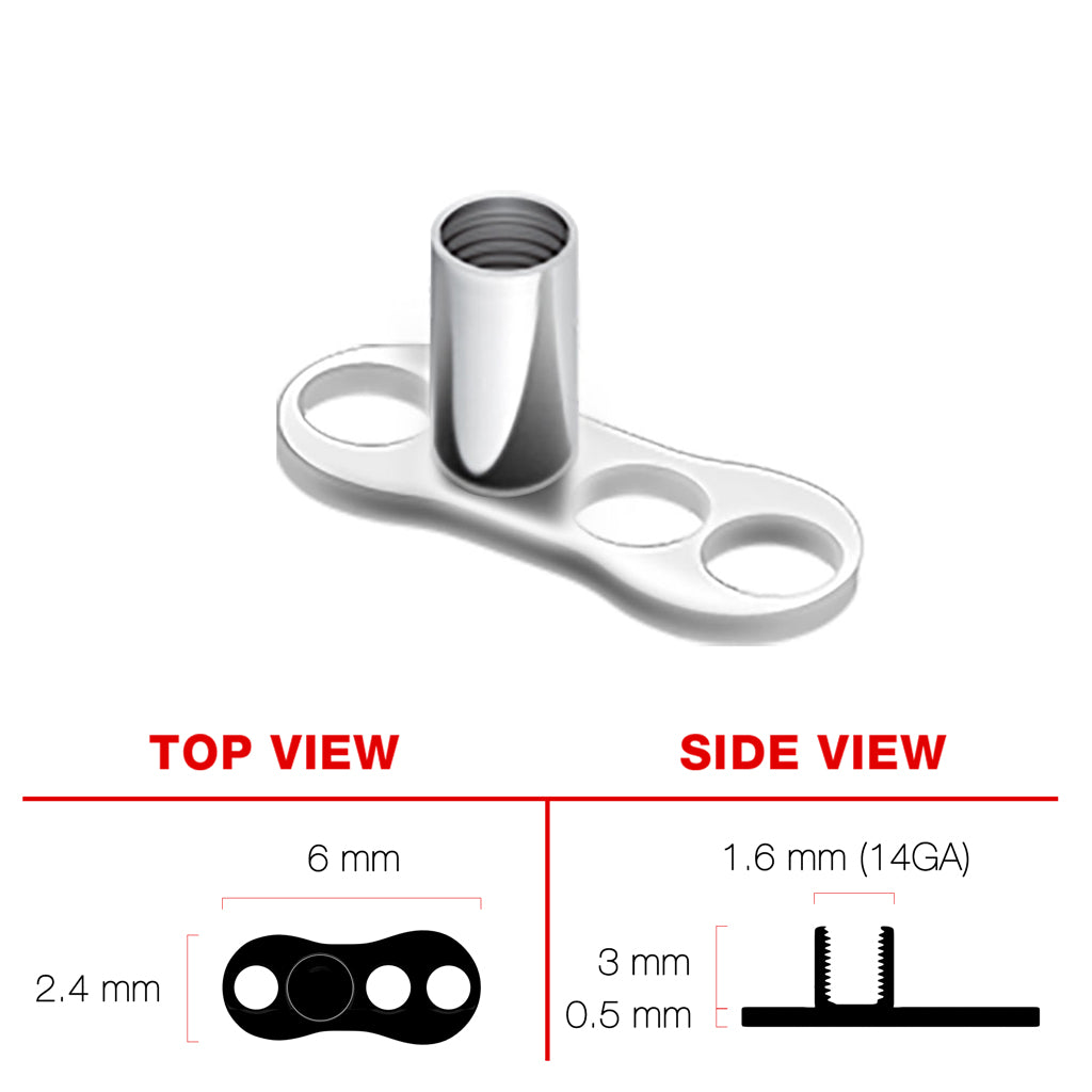 Premium G23 Titanium 3-Hole Dermal Anchor