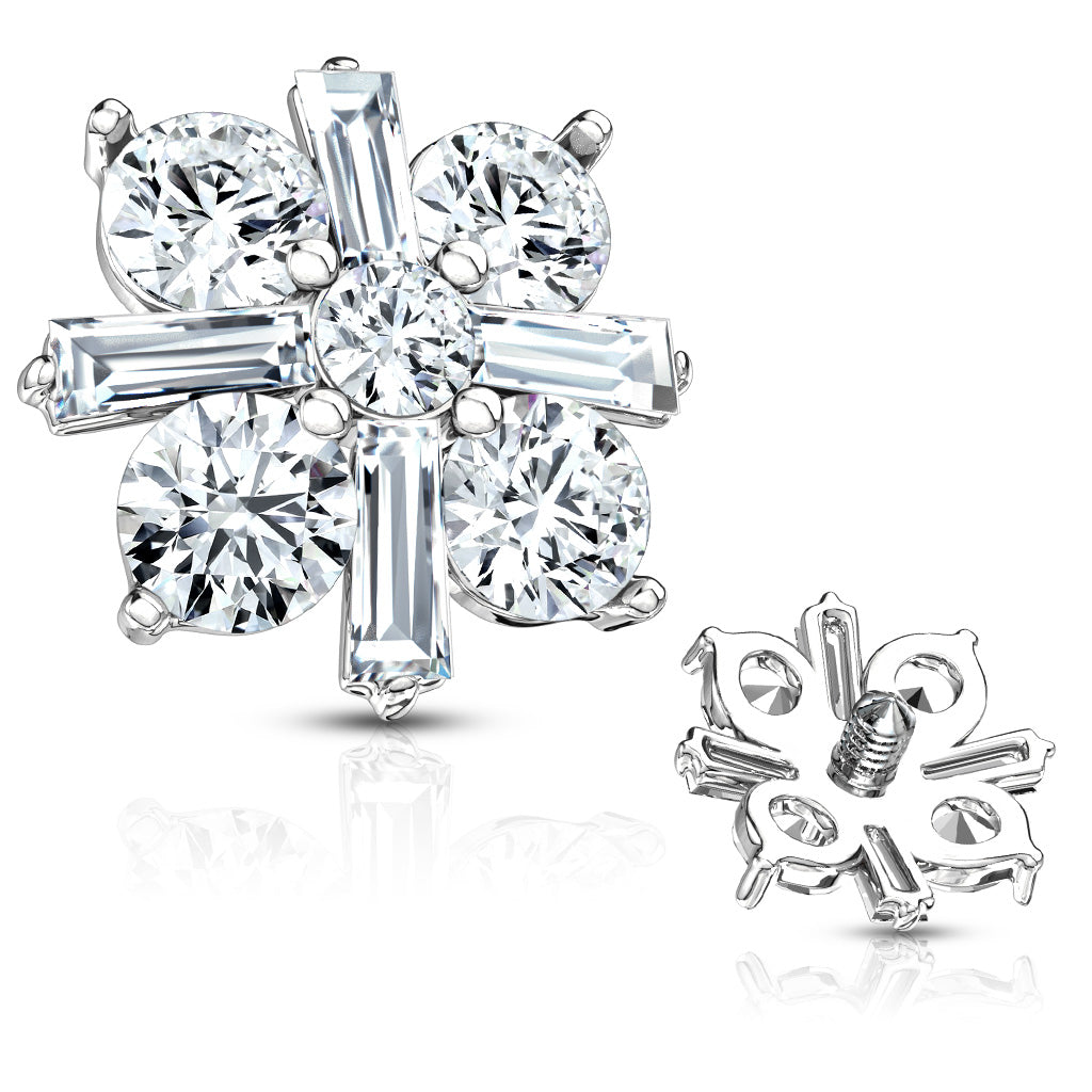 Claw-Set Baguette Starfire Microdermal Top