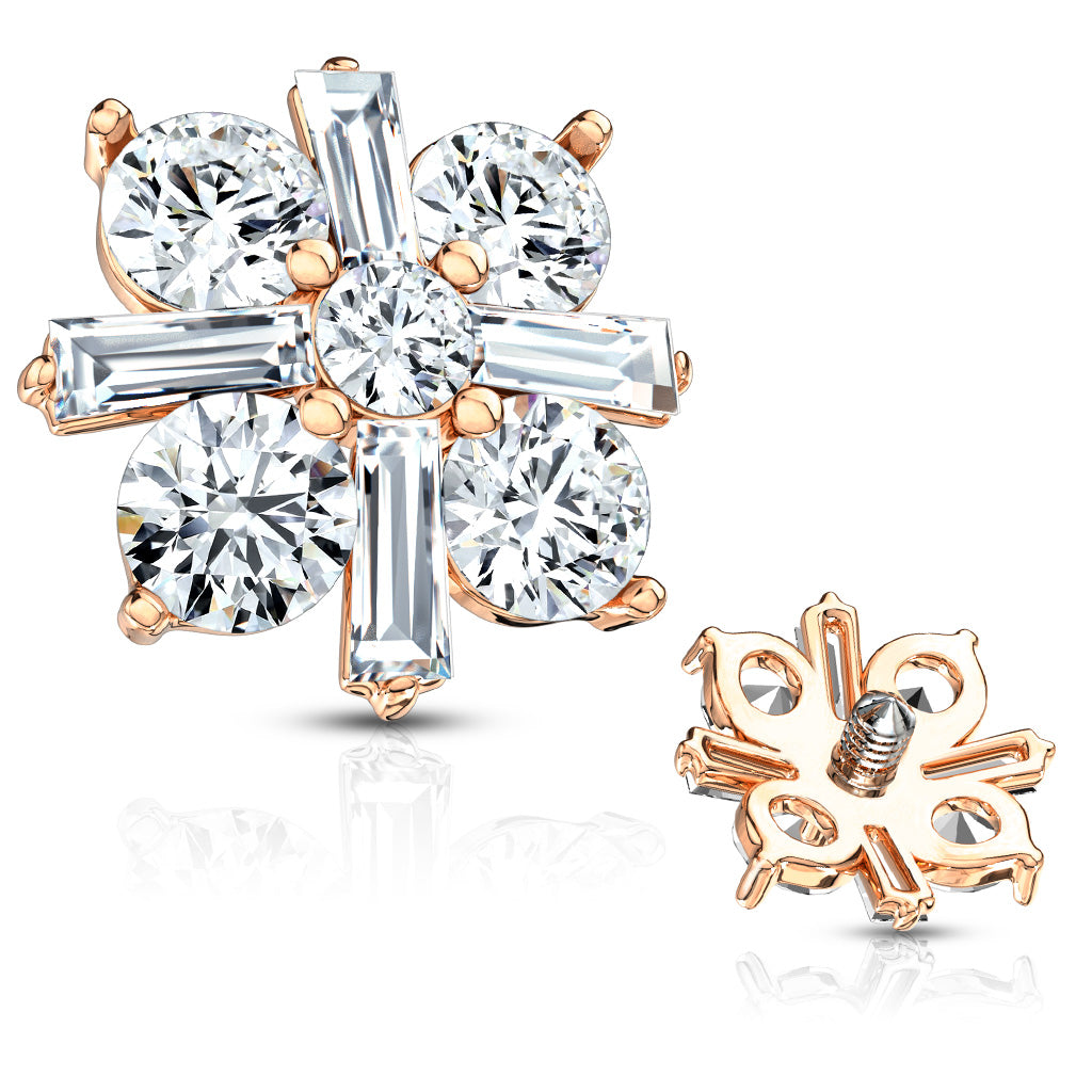 Claw-Set Baguette Starfire Microdermal Top