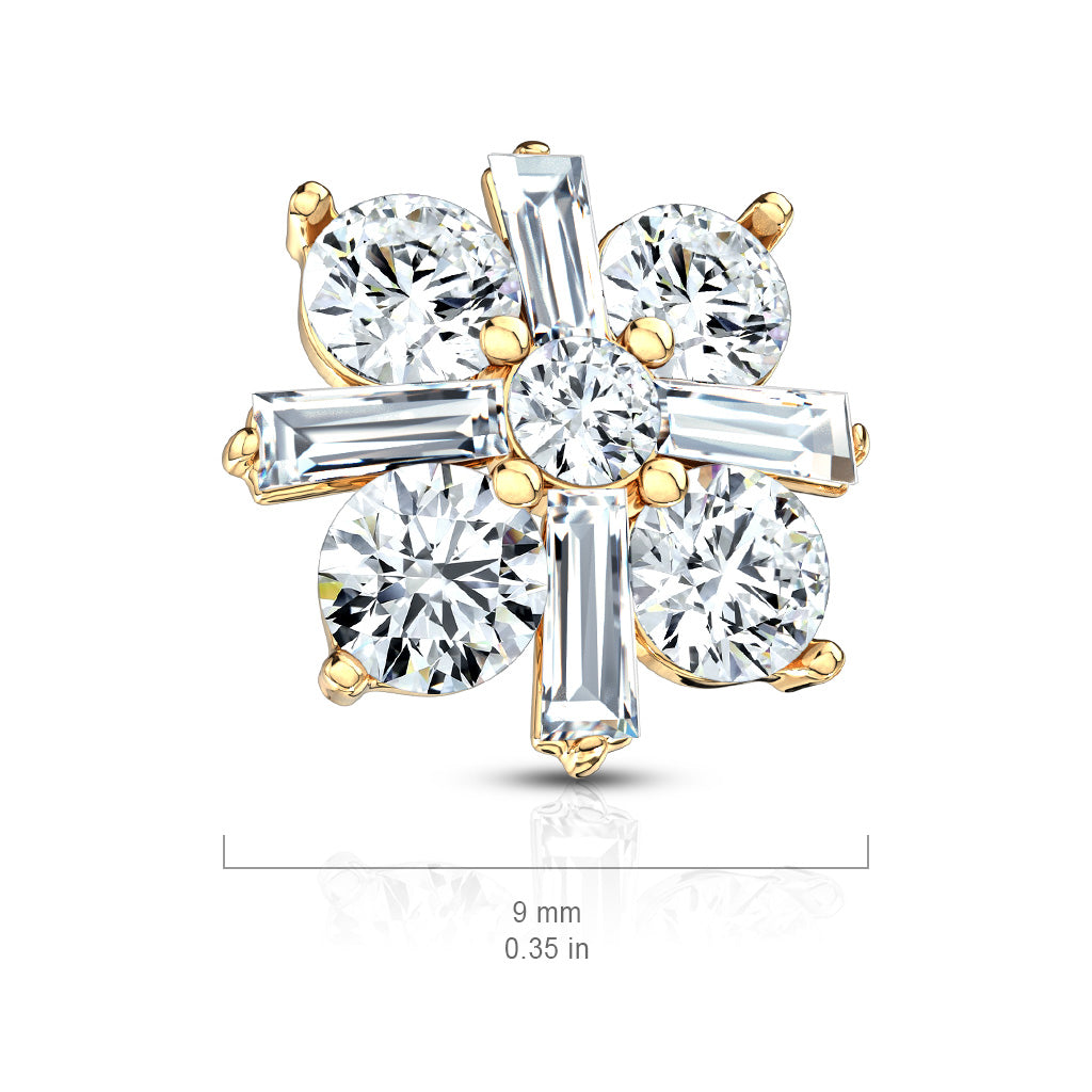 Claw-Set Baguette Starfire Microdermal Top