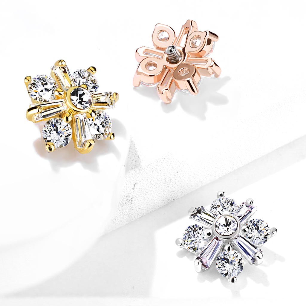 Claw-Set Baguette Starfire Microdermal Top