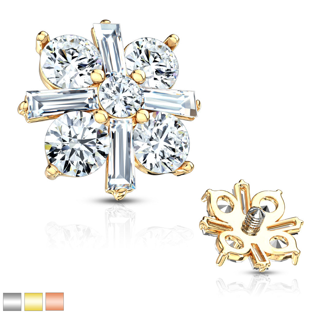 Claw-Set Baguette Starfire Microdermal Top