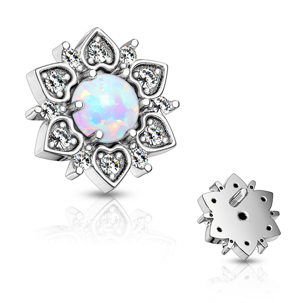 Opal Blossom Heart Microdermal Top 14g
