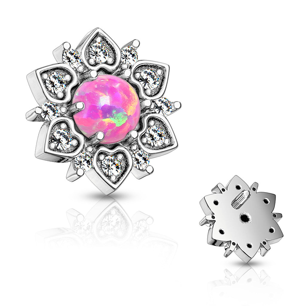 Opal Blossom Heart Microdermal Top 14g